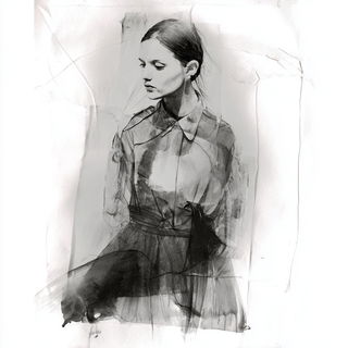 Washfracture style, Midjourney V7: haute-couture fashion outfit