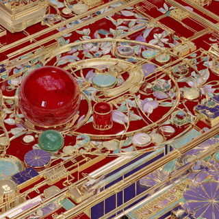 Haveli Goldwork style, Midjourney V7: abstract 3D render