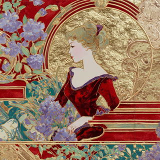 Haveli Goldwork style, Midjourney V7: classical 18th-century oil painting