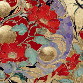Haveli Goldwork style, Midjourney V7: creative pattern composition