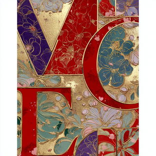 Haveli Goldwork style, Midjourney V7: typographic composition with large letters