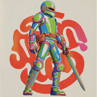 Ornamentasonry style, Midjourney V7: concept art character design of retropunk steam knight