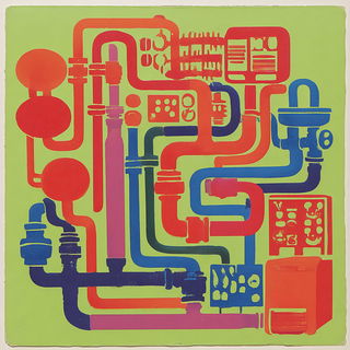 Ornamentasonry style, Midjourney V7: technical infrastructure blueprint schematics