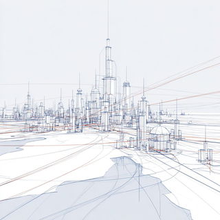 Wireash style, Midjourney V7: megacity with futuristic bioarchitecture
