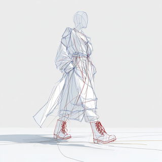 Wireash style, Midjourney V7: haute-couture fashion outfit