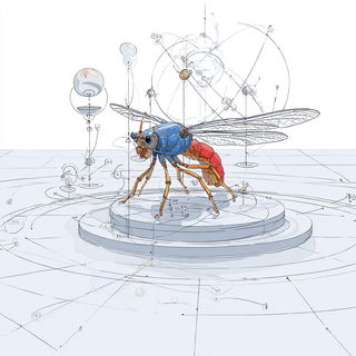 Wireash style, Midjourney V7: editorial illustration for popular scientific magazine cover