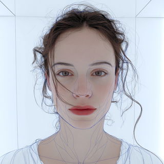 Wireash style, Midjourney V7: photographic portrait of female protagonist