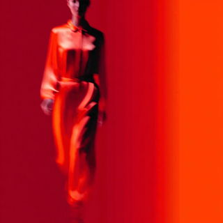 Sanguine Blurwork style, Midjourney V7: haute-couture fashion outfit