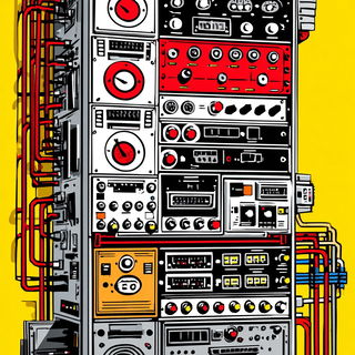 Enamelocomic style, Midjourney V7: technical infrastructure blueprint schematics