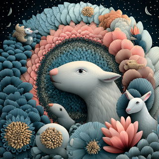 Pigmentarium style, Midjourney V7: creative pattern composition