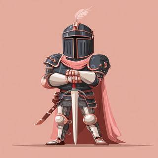 Pomegranate Glasshouse style, Midjourney V7: concept art character design of retropunk steam knight