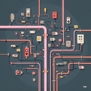 Pomegranate Glasshouse style, Midjourney V7: technical infrastructure blueprint schematics