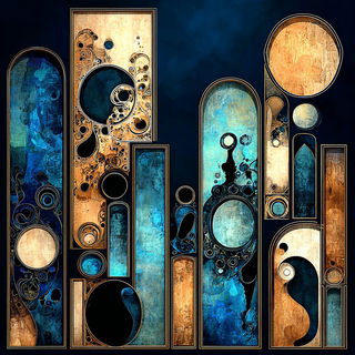 Glyphbazaar style, Midjourney V7: abstract 3D render