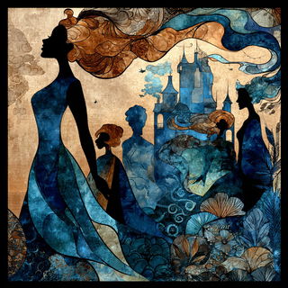 Glyphbazaar style, Midjourney V7: retro fairy-tale illustration