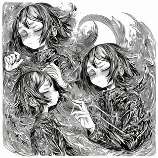 Glyphbazaar style, Midjourney V7: black-and-white manga comic strip