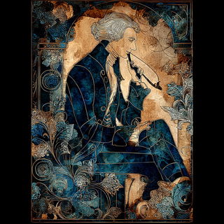 Glyphbazaar style, Midjourney V7: classical 18th-century oil painting