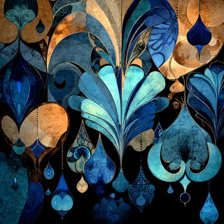 Glyphbazaar style, Midjourney V7: creative pattern composition