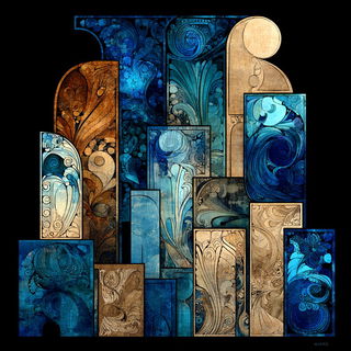 Glyphbazaar style, Midjourney V7: typographic composition with large letters