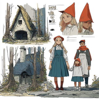 Copper Resistworld style, Midjourney V7: retro fairy-tale illustration