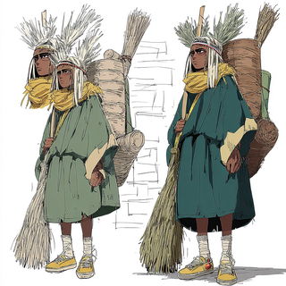Copper Resistworld style, Midjourney V7: traditional folk art