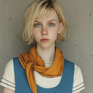 Copper Resistworld style, Midjourney V7: photographic portrait of female protagonist