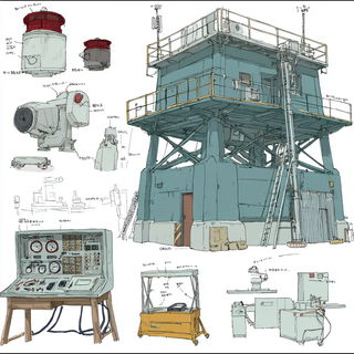 Copper Resistworld style, Midjourney V7: technical infrastructure blueprint schematics