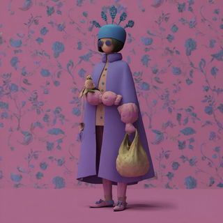 Cliffpastel style, Midjourney V7: haute-couture fashion outfit