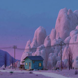 Cliffpastel style, Midjourney V7: realistic landscape photograph of quiet dawn