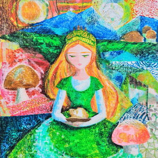 Driftcolor style, Midjourney V7: retro fairy-tale illustration