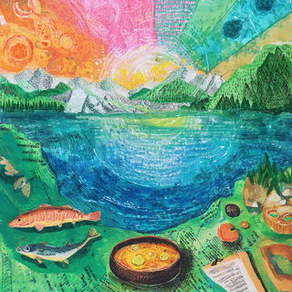 Driftcolor style, Midjourney V7: editorial illustration for popular scientific magazine cover