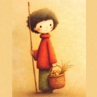 Crayonwood style, Midjourney V7: traditional folk art
