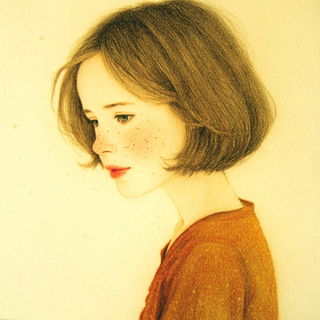 Crayonwood style, Midjourney V7: photographic portrait of female protagonist