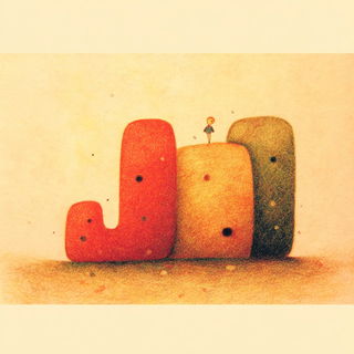 Crayonwood style, Midjourney V7: typographic composition with large letters