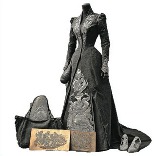 Gargoylestorm style, Midjourney V7: haute-couture fashion outfit