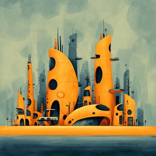 Cinder Fume Towers style, Midjourney V7: megacity with futuristic bioarchitecture