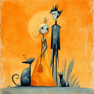 Cinder Fume Towers style, Midjourney V7: retro fairy-tale illustration