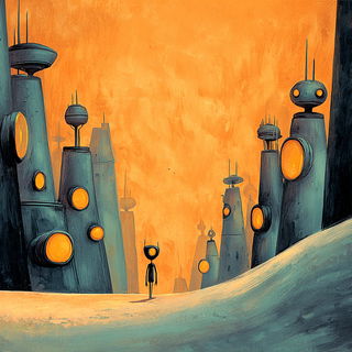 Cinder Fume Towers style, Midjourney V7: cinematic shot from sci-fi movie