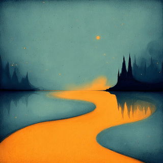 Cinder Fume Towers style, Midjourney V7: realistic landscape photograph of quiet dawn