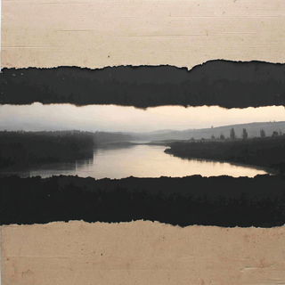 Tornshore Verismo style, Midjourney V7: realistic landscape photograph of quiet dawn