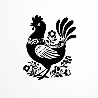 The Blackround Society style, Midjourney V7: traditional folk art