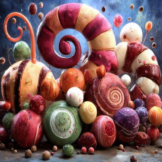 Giantletteria style, Midjourney V7: abstract 3D render