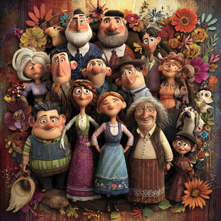 Giantletteria style, Midjourney V7: traditional folk art