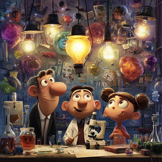 Giantletteria style, Midjourney V7: editorial illustration for popular scientific magazine cover