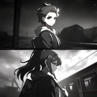 Giantletteria style, Midjourney V7: black-and-white manga comic strip