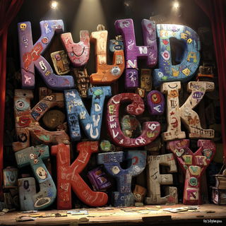 Giantletteria style, Midjourney V7: typographic composition with large letters