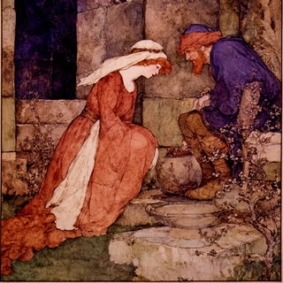 Robeblazon style, Midjourney V7: retro fairy-tale illustration