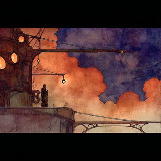 Robeblazon style, Midjourney V7: cinematic shot from sci-fi movie