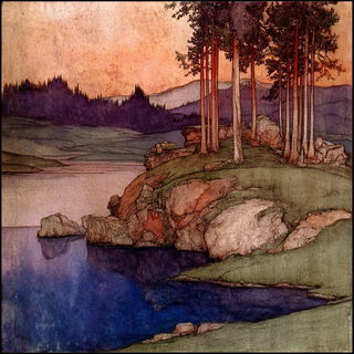 Robeblazon style, Midjourney V7: realistic landscape photograph of quiet dawn