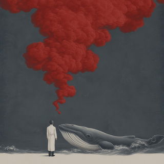 Voidbank Serigraphy style, Midjourney V7: editorial illustration for popular scientific magazine cover