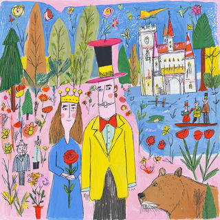 Crayon Contraption style, Midjourney V7: retro fairy-tale illustration